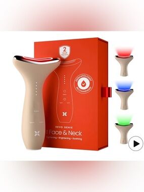 Face & Neck Massager in Beige - Light Therapy & Tightening